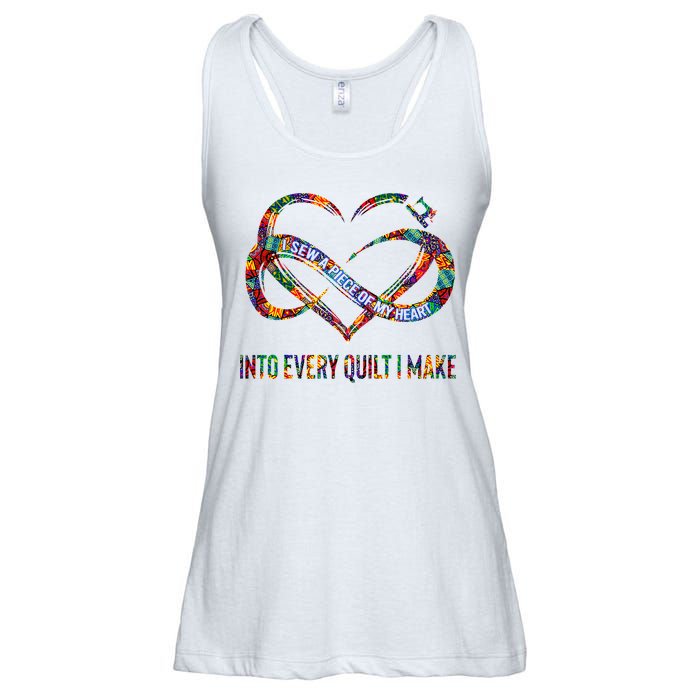 I Sew A Piece Of My Heart Into Every Quilt I Make Ladies Essential Flowy Tank