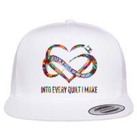 I Sew A Piece Of My Heart Into Every Quilt I Make Flat Bill Trucker Hat