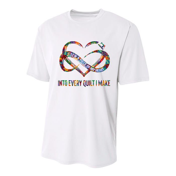 I Sew A Piece Of My Heart Into Every Quilt I Make Youth Performance Sprint T-Shirt