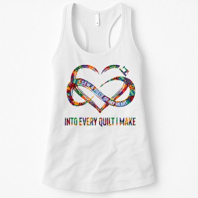 I Sew A Piece Of My Heart Into Every Quilt I Make Womens Tank Top