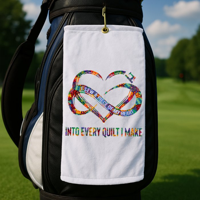 I Sew A Piece Of My Heart Into Every Quilt I Make Golf Towel