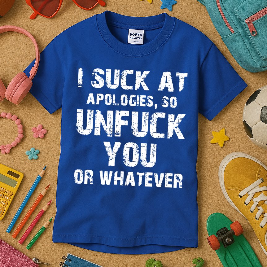I Suck At Apologies So Unfuck You Or Whatever Kids T-Shirt
