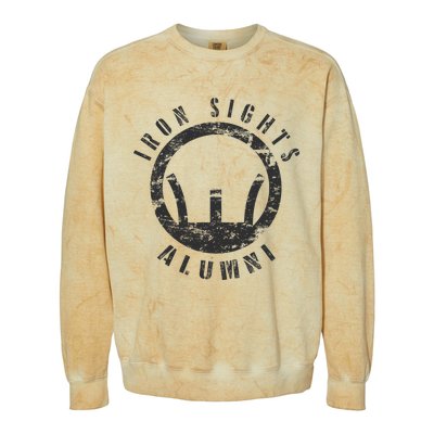 Iron Sights Alumni Boot Camp Shooting Marksmanship Veteran Colorblast Crewneck Sweatshirt