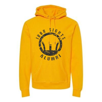 Iron Sights Alumni Boot Camp Shooting Marksmanship Veteran Premium Hoodie