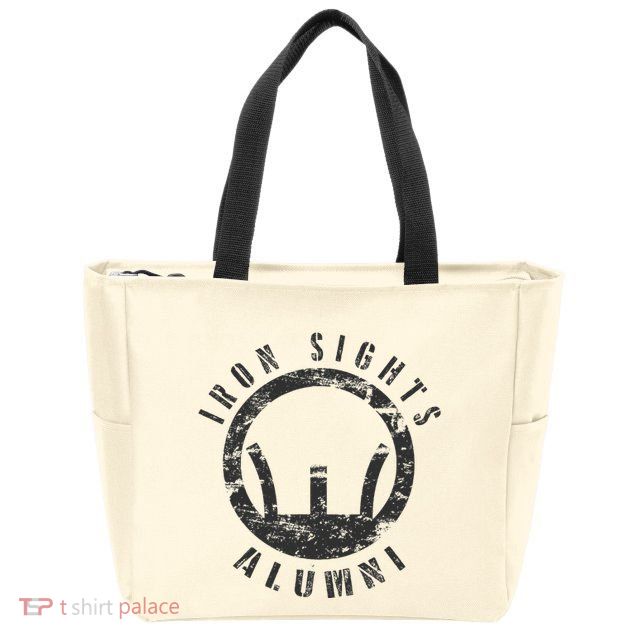 Iron Sights Alumni Boot Camp Shooting Marksmanship Veteran Zip Tote Bag