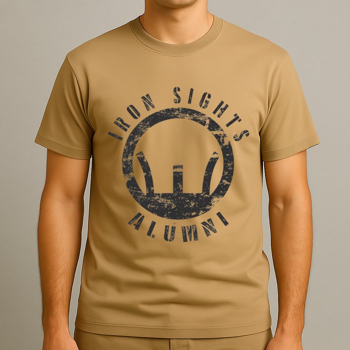 Iron Sights Alumni Boot Camp Shooting Marksmanship Veteran T-Shirt