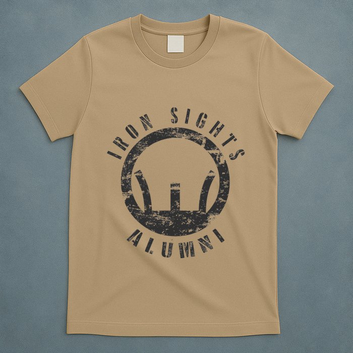 Iron Sights Alumni Boot Camp Shooting Marksmanship Veteran T-Shirt