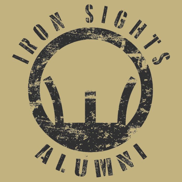 Iron Sights Alumni Boot Camp Shooting Marksmanship Veteran T-Shirt