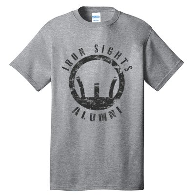 Iron Sights Alumni Boot Camp Shooting Marksmanship Veteran Tall T-Shirt