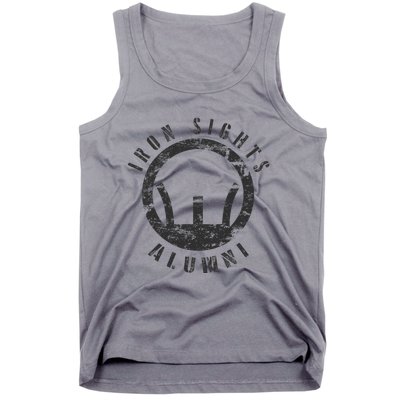 Iron Sights Alumni Boot Camp Shooting Marksmanship Veteran Tank Top