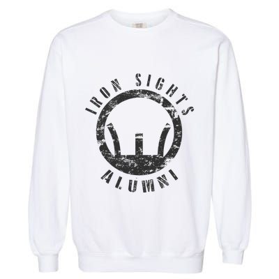 Iron Sights Alumni Boot Camp Shooting Marksmanship Veteran Garment-Dyed Sweatshirt