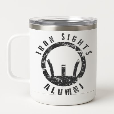 Iron Sights Alumni Boot Camp Shooting Marksmanship Veteran 12 oz Stainless Steel Tumbler Cup