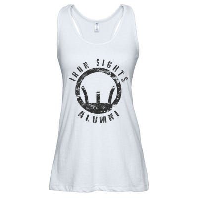 Iron Sights Alumni Boot Camp Shooting Marksmanship Veteran Ladies Essential Flowy Tank
