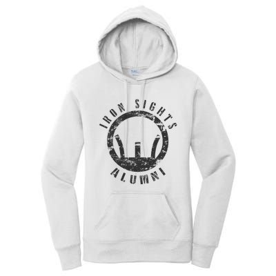 Iron Sights Alumni Boot Camp Shooting Marksmanship Veteran Women's Pullover Hoodie