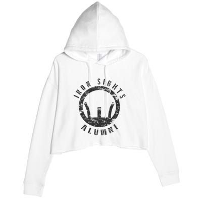 Iron Sights Alumni Boot Camp Shooting Marksmanship Veteran Crop Fleece Hoodie