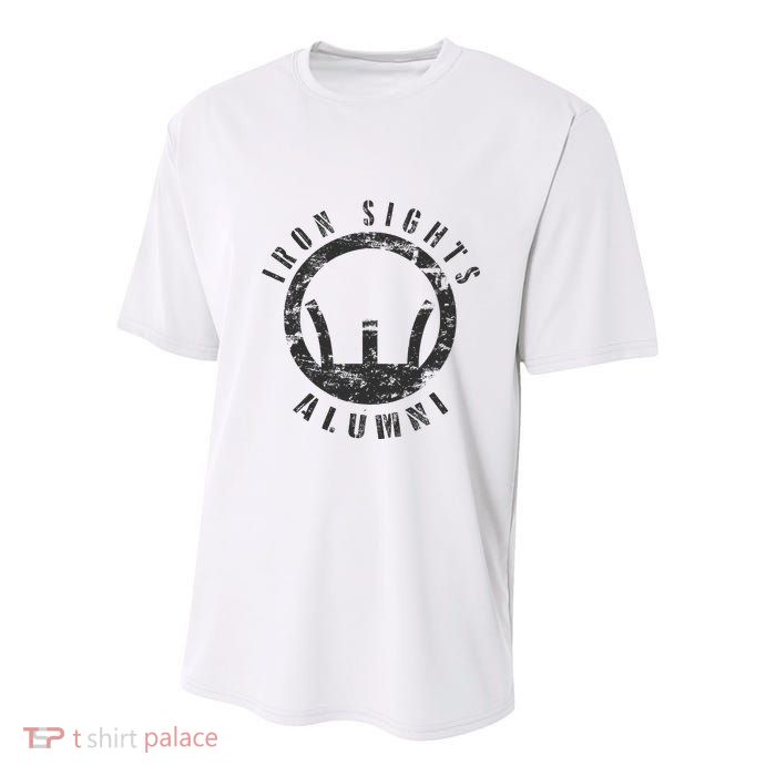 Iron Sights Alumni Boot Camp Shooting Marksmanship Veteran Youth Performance Sprint T-Shirt