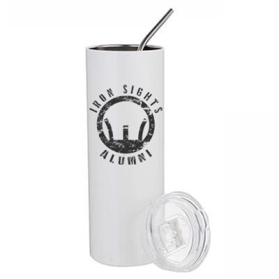 Iron Sights Alumni Boot Camp Shooting Marksmanship Veteran Stainless Steel Tumbler