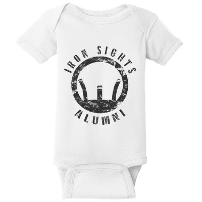 Iron Sights Alumni Boot Camp Shooting Marksmanship Veteran Baby Bodysuit