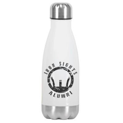 Iron Sights Alumni Boot Camp Shooting Marksmanship Veteran Stainless Steel Insulated Water Bottle