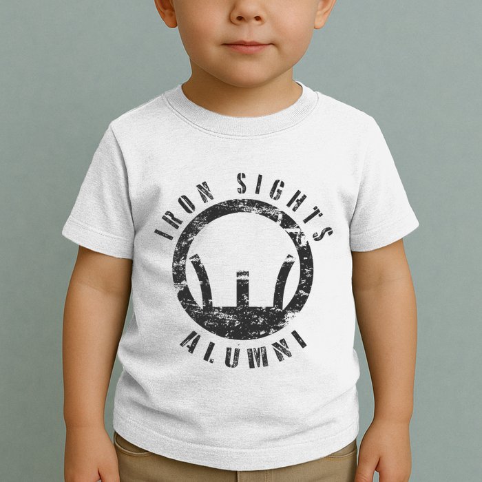 Iron Sights Alumni Boot Camp Shooting Marksmanship Veteran Toddler T-Shirt