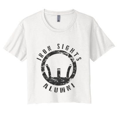 Iron Sights Alumni Boot Camp Shooting Marksmanship Veteran Crop Top