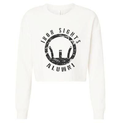 Iron Sights Alumni Boot Camp Shooting Marksmanship Veteran Cropped Pullover Crew