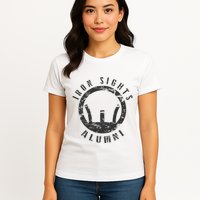 Iron Sights Alumni Boot Camp Shooting Marksmanship Veteran Womens T-Shirt