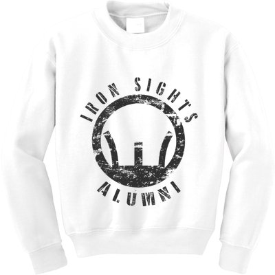 Iron Sights Alumni Boot Camp Shooting Marksmanship Veteran Kids Sweatshirt