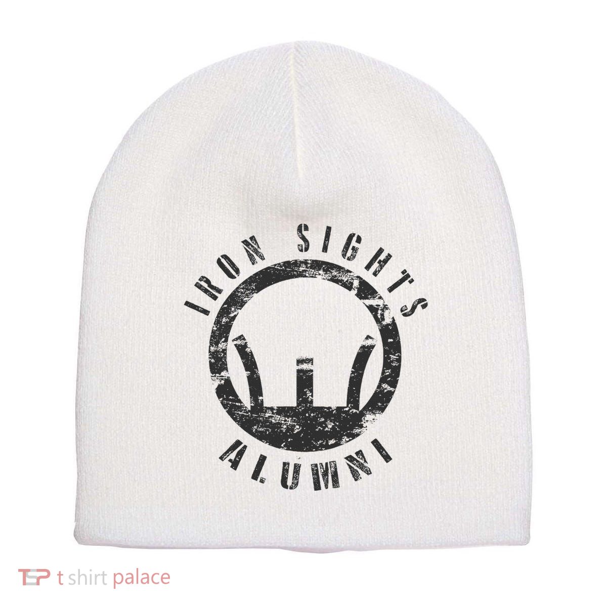 Iron Sights Alumni Boot Camp Shooting Marksmanship Veteran Short Acrylic Beanie