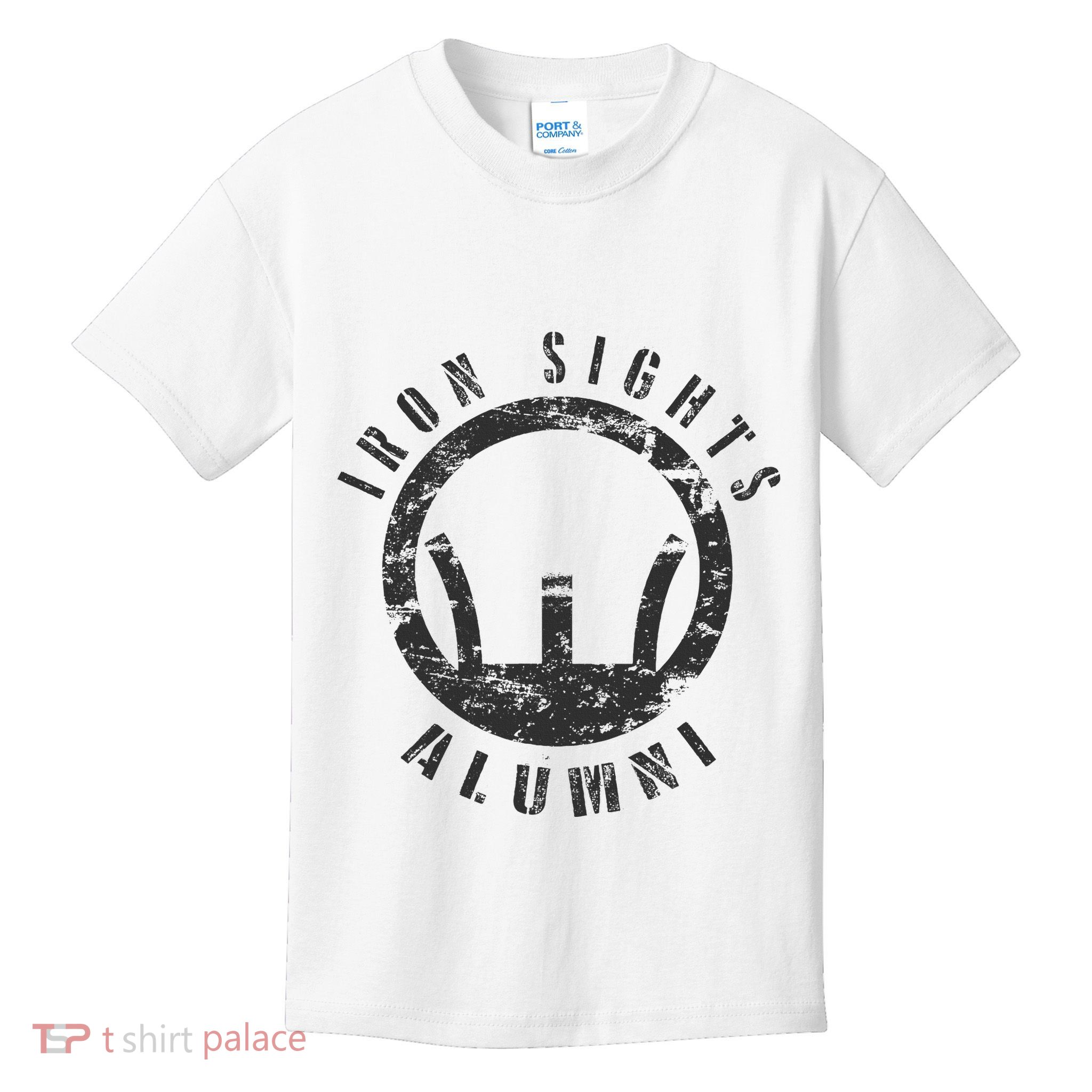 Iron Sights Alumni Boot Camp Shooting Marksmanship Veteran Kids T-Shirt