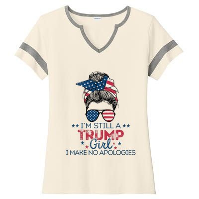 I'm Still A Trump I Make No Apologies Trump 2024 Ladies Halftime Notch Neck Tee