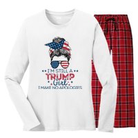 I'm Still A Trump I Make No Apologies Trump 2024 Women's Long Sleeve Flannel Pajama Set 