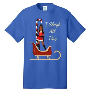 I Sleigh All Day Black Candy Cane Sexy Stripper Pole Dancer Cool Gift Tall T-Shirt