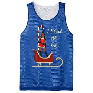 I Sleigh All Day Black Candy Cane Sexy Stripper Pole Dancer Cool Gift Mesh Reversible Basketball Jersey Tank