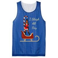 I Sleigh All Day Black Candy Cane Sexy Stripper Pole Dancer Cool Gift Mesh Reversible Basketball Jersey Tank