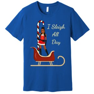 I Sleigh All Day Black Candy Cane Sexy Stripper Pole Dancer Cool Gift Premium T-Shirt