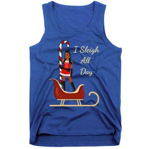 I Sleigh All Day Black Candy Cane Sexy Stripper Pole Dancer Cool Gift Tank Top