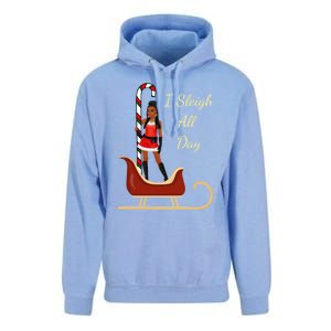 I Sleigh All Day Black Candy Cane Sexy Stripper Pole Dancer Cool Gift Unisex Surf Hoodie