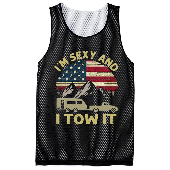 I'm Sexy And I Tow It Funny Caravan Camping RV Trailer Tee Mesh Reversible Basketball Jersey Tank