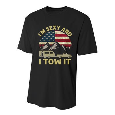 I'm Sexy And I Tow It Funny Caravan Camping RV Trailer Tee Youth Performance Sprint T-Shirt