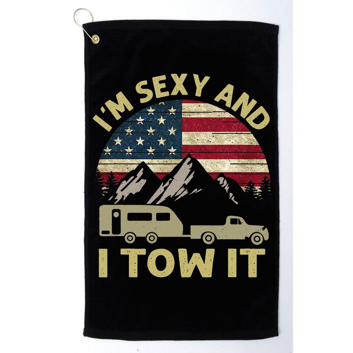I'm Sexy And I Tow It Funny Caravan Camping RV Trailer Tee Golf Towel