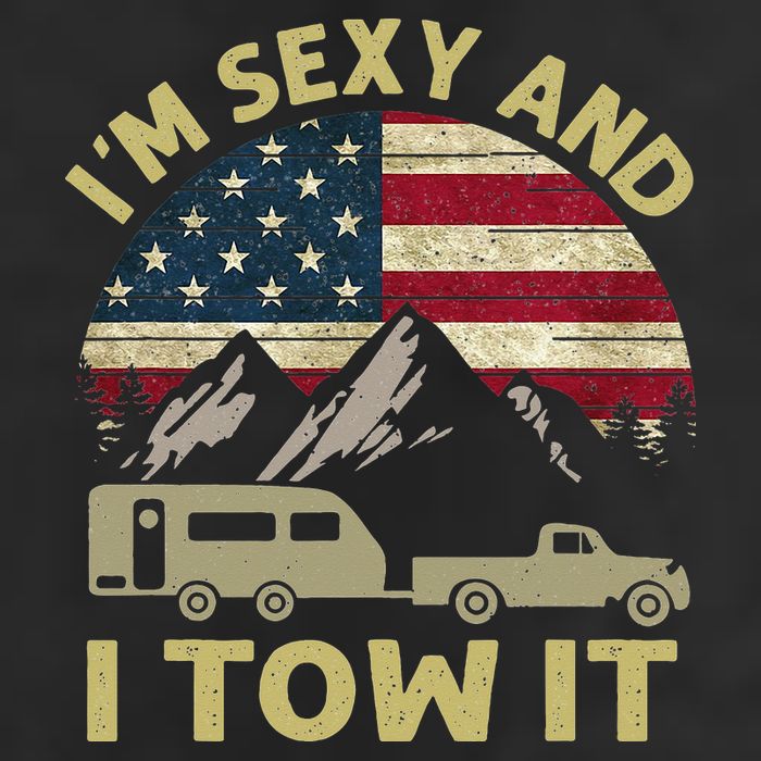 I'm Sexy And I Tow It Funny Caravan Camping RV Trailer Tee Golf Towel