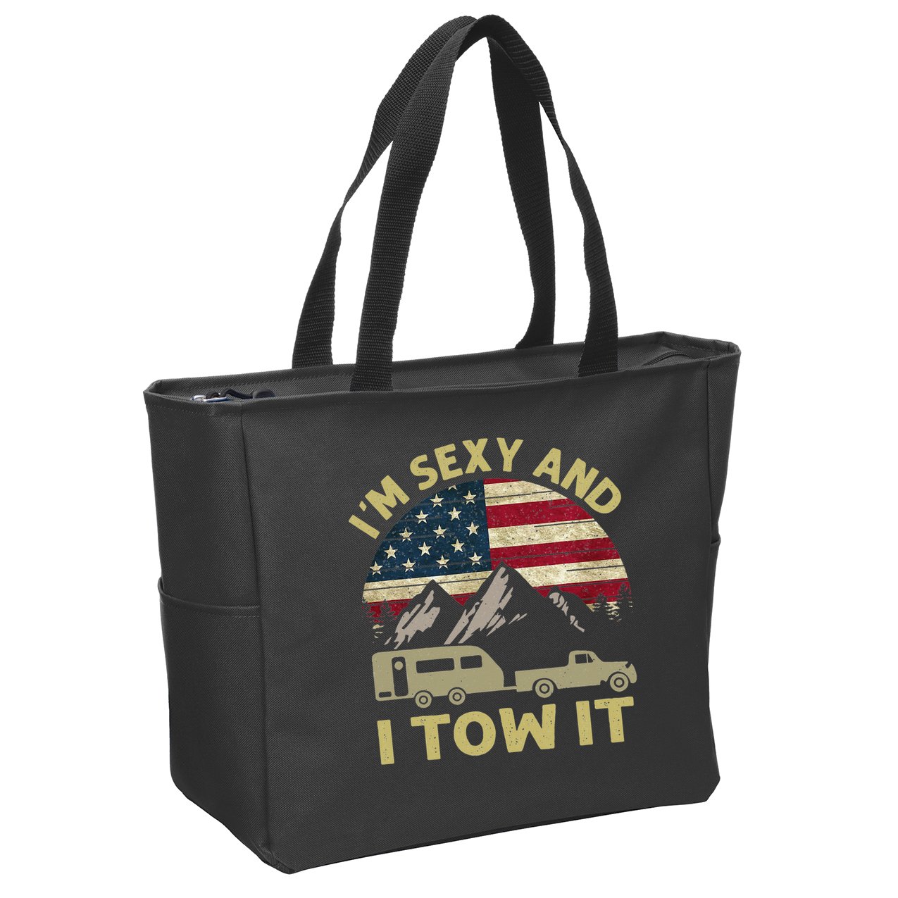 I'm Sexy And I Tow It Funny Caravan Camping RV Trailer Tee Zip Tote Bag
