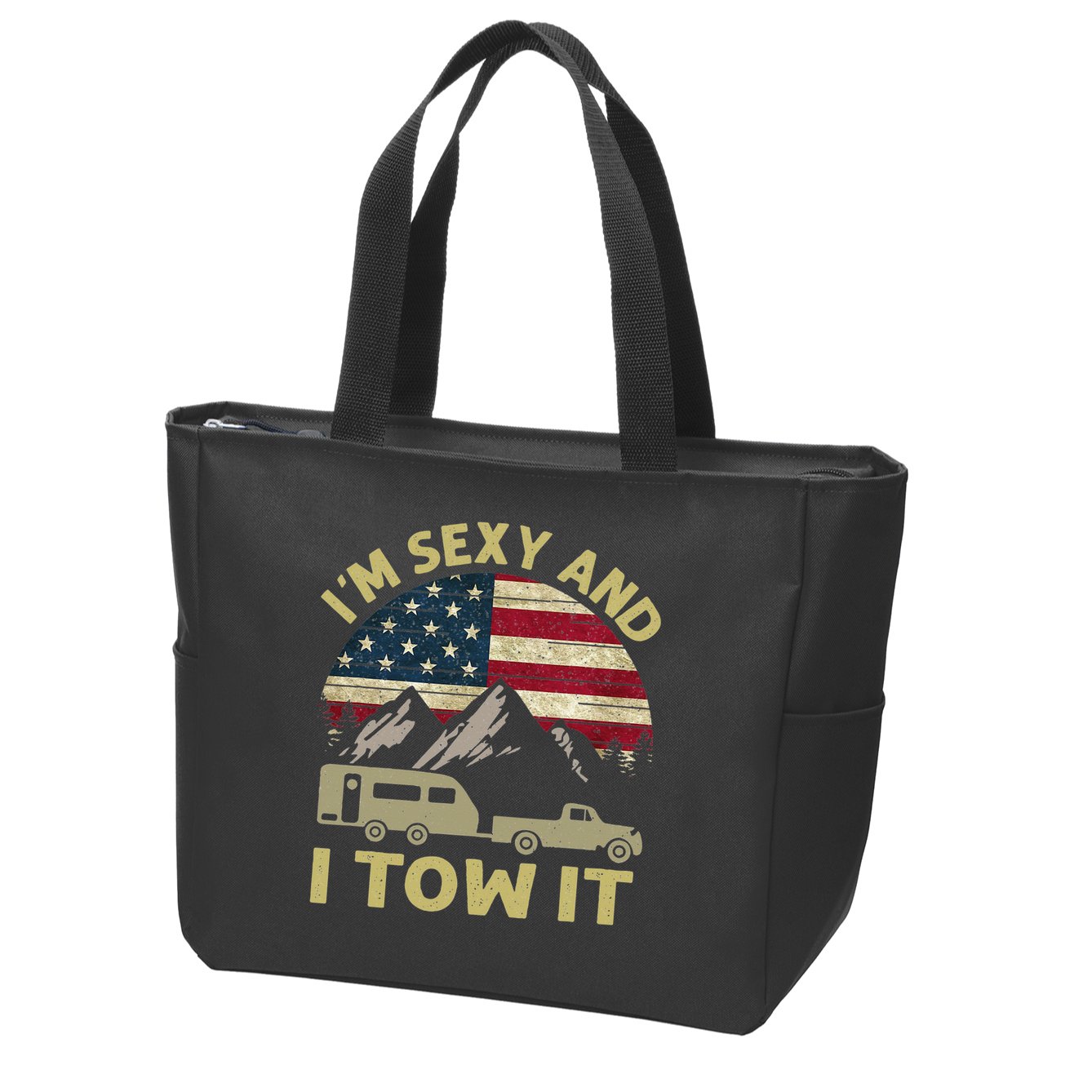 I'm Sexy And I Tow It Funny Caravan Camping RV Trailer Tee Zip Tote Bag