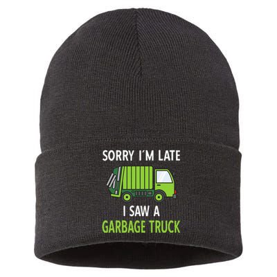 I Saw A Garbage Truck Costume Recycling Garbage Sustainable Knit Beanie