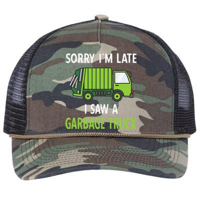 I Saw A Garbage Truck Costume Recycling Garbage Retro Rope Trucker Hat Cap