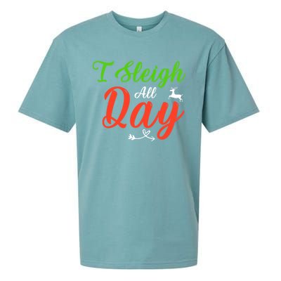 I Sleigh All Day Funny Christmas Gift Sueded Cloud Jersey T-Shirt