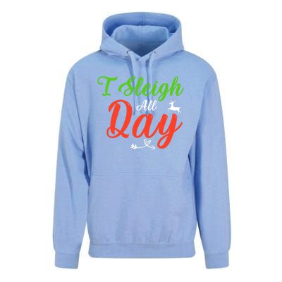 I Sleigh All Day Funny Christmas Gift Unisex Surf Hoodie