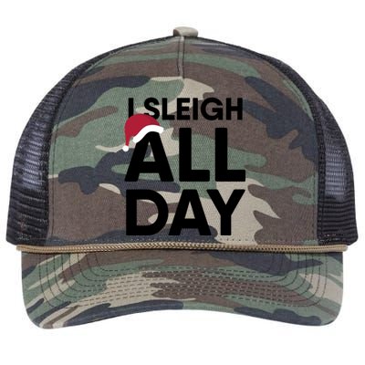 I Sleigh All Day Funny Christmas Great Gift Retro Rope Trucker Hat Cap