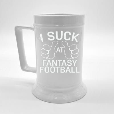 I Suck At Fantasy Football Graphic Beer Stein